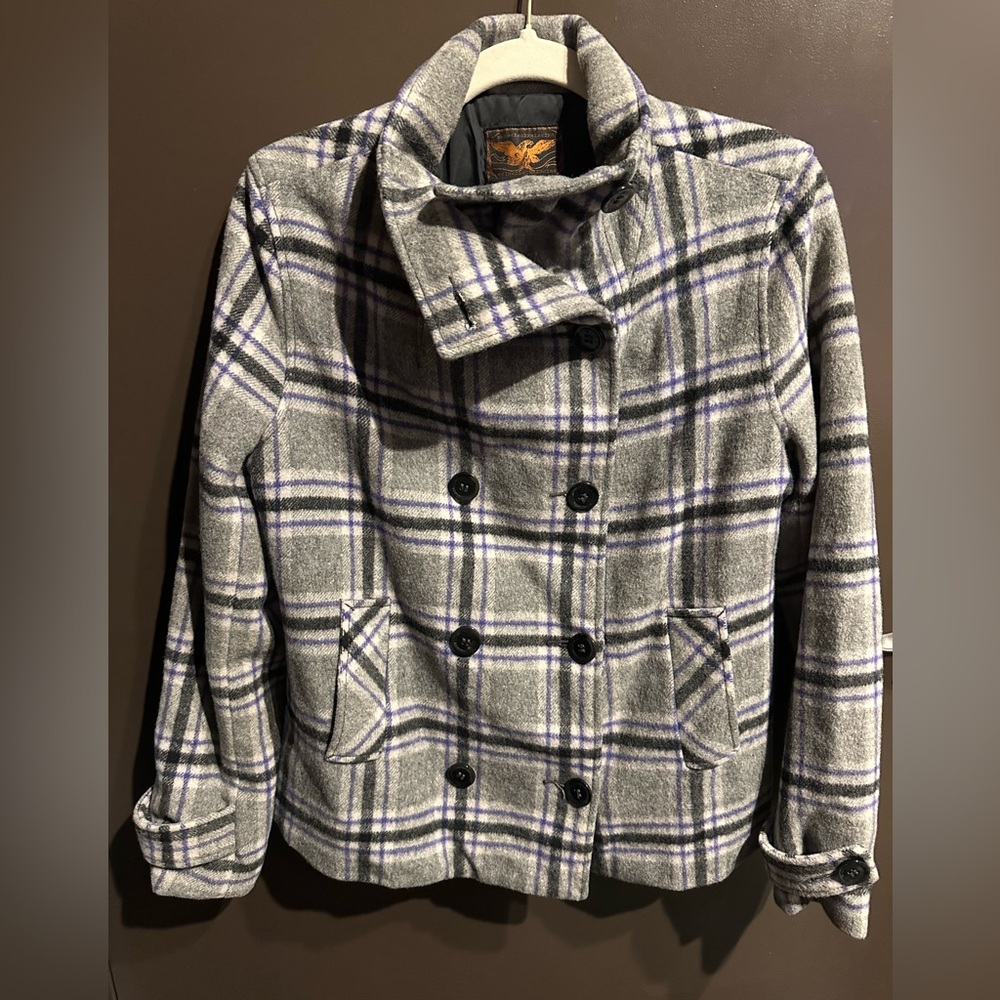Levi’s Plaid Double-Breasted Women's Jacket Wool Size Medium
